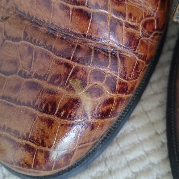 ARIAT Croc Embossed Leather Lace Up Boots Women's 8B - Picture 4 of 15